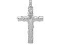 FJC Finejewelers 14k White Gold Large Nugget Cross Accent Charm
