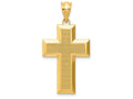 FJC Finejewelers 14k Yellow Gold Polished Textured Cross Charm
