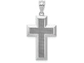 FJC Finejewelers 14k White Gold Polished Textured Cross Charm