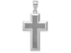 FJC Finejewelers 14k White Gold Polished Textured Cross Charm