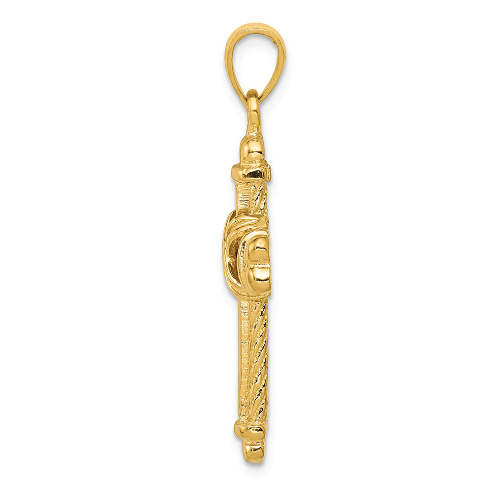 FJC Finejewelers 14k Yellow Gold Polished Textured Cross Charm