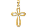 FJC Finejewelers 14k Yellow Gold Polished Ribbon Cross Charm