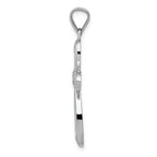 FJC Finejewelers 14k White Gold Polished Ribbon Cross Charm