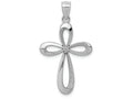 FJC Finejewelers 14k White Gold Polished Ribbon Cross Charm