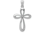 FJC Finejewelers 14k White Gold Polished Ribbon Cross Charm