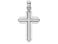 FJC Finejewelers 14k White Gold Beveled Stick Cross with Frame Charm
