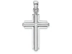 FJC Finejewelers 14k White Gold Beveled Stick Cross with Frame Charm