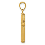 FJC Finejewelers 14k Yellow Gold Polished Beveled Stick Cross with Frame Charm