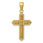 FJC Finejewelers 14k Yellow Gold Polished Beveled Stick Cross with Frame Charm