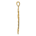 FJC Finejewelers 14k Yellow Gold with Rhodium Polished Bright Cut Cut-out Cross Charm