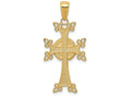 FJC Finejewelers 14k Yellow Gold Polished Textured Armenian Cross Charm