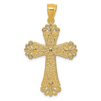 FJC Finejewelers 14k Ywith Gold Polished 2 Level Budded Cross Charm