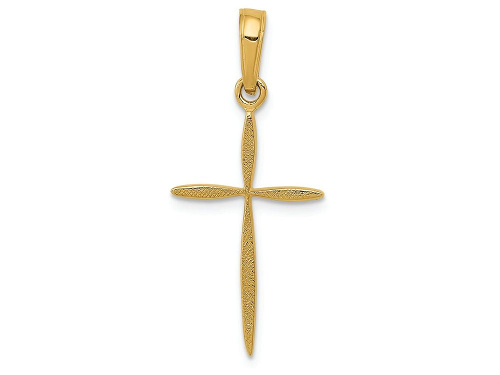 FJC Finejewelers 14k Yellow Gold Polished Stick Cross with Tapered Ends Charm