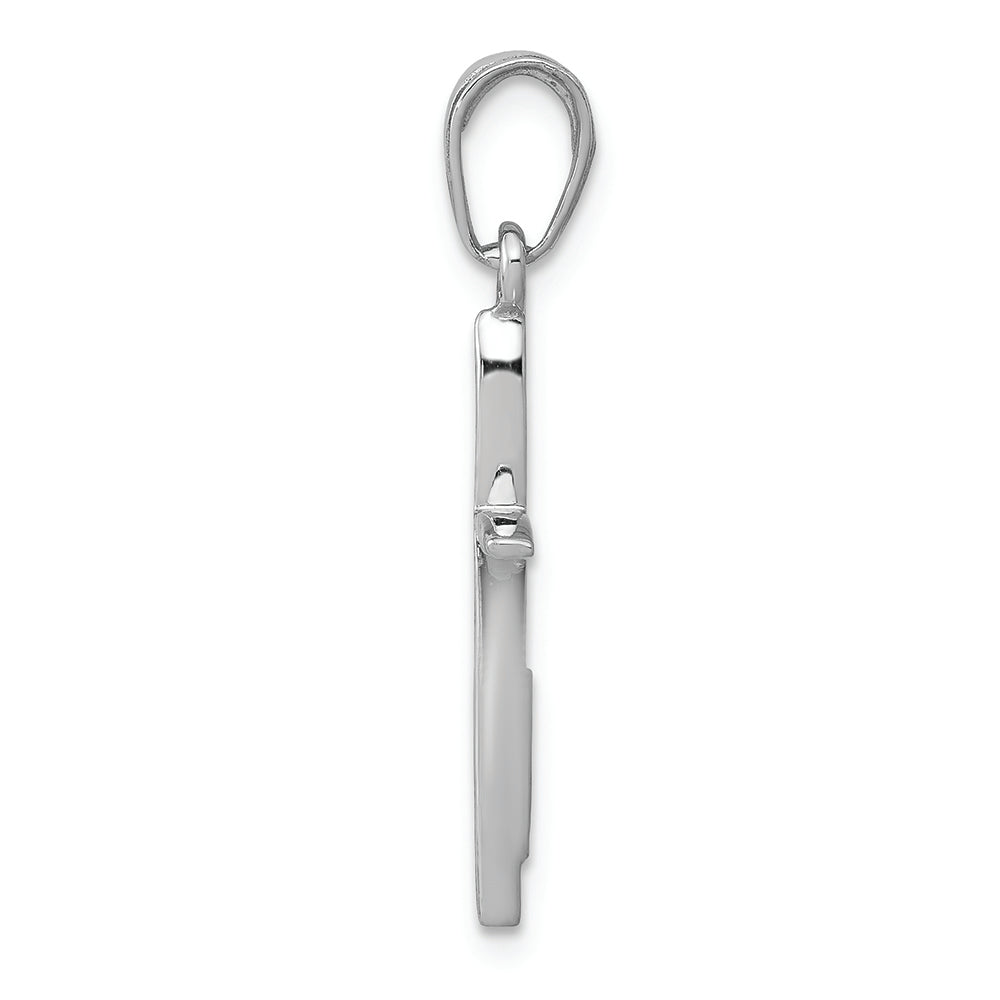 FJC Finejewelers 14k White Gold Stick Cross with Tapered Ends Charm