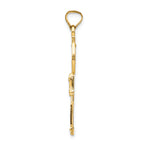 FJC Finejewelers 14k Yellow Gold with with Rhodium Cross Key Charm