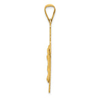 FJC Finejewelers 14k Yellow Gold Polished Satin And Bright Cut Crucifix Charm