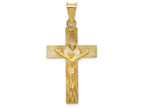 FJC Finejewelers 14k Yellow Gold Polished Satin And Bright Cut Crucifix Charm