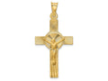 FJC Finejewelers 14k Yellow Gold Polished Satin And Bright Cut Crucifix Charm