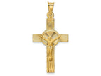 FJC Finejewelers 14k Yellow Gold Polished Satin And Bright Cut Crucifix Charm