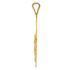 FJC Finejewelers 14k Yellow Gold Polished Satin And Bright Cut Crucifix Charm