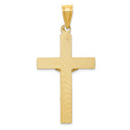 FJC Finejewelers 14k Yellow Gold Polished Satin And Bright Cut Crucifix Charm