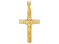 FJC Finejewelers 14k Yellow Gold Polished Satin And Bright Cut Crucifix Charm