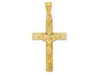 FJC Finejewelers 14k Yellow Gold Polished Satin And Bright Cut Crucifix Charm