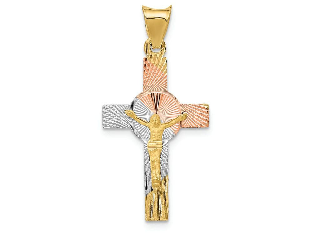 FJC Finejewelers 14k Yellow Gold And with Rhodium Iona Crucifix Cross Charm