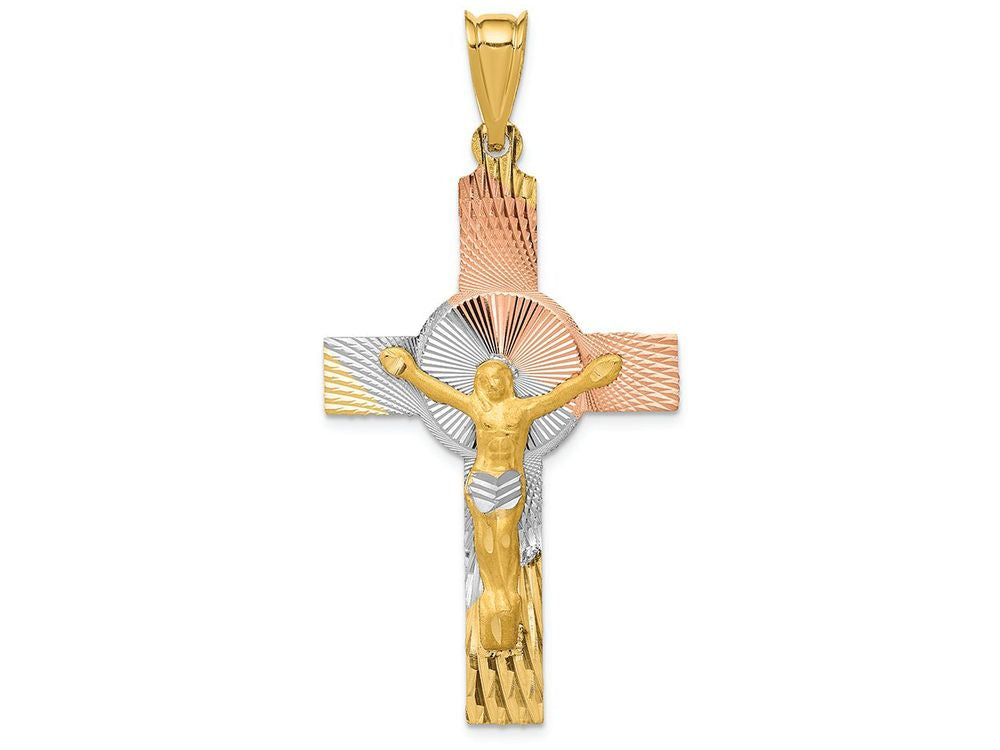 FJC Finejewelers 14k Yellow Gold And with Rhodium Iona Crucifix Cross Charm