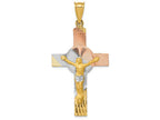 FJC Finejewelers 14k Yellow Gold And with Rhodium Iona Crucifix Cross Charm