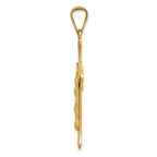 FJC Finejewelers 14k Yellow Gold Polished Satin And Bright Cut Crucifix Charm