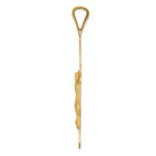 FJC Finejewelers 14k Yellow Gold Polished Satin And Bright Cut Crucifix Charm