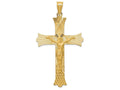 FJC Finejewelers 14k Yellow Gold Polished  Satin And Bright Cut Crucifix Cross Charm