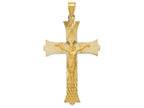 FJC Finejewelers 14k Yellow Gold Polished  Satin And Bright Cut Crucifix Cross Charm