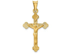 FJC Finejewelers 14k Yellow Gold Polished Satin And Bright Cut Crucifix Charm