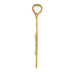 FJC Finejewelers 14k Yellow Gold Polished Satin And Bright Cut Crucifix Charm