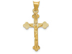 FJC Finejewelers 14k Yellow Gold Polished Satin And Bright Cut Crucifix Charm