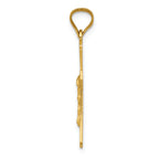 FJC Finejewelers 14k Yellow Gold Polished Satin And Bright Cut Crucifix Charm