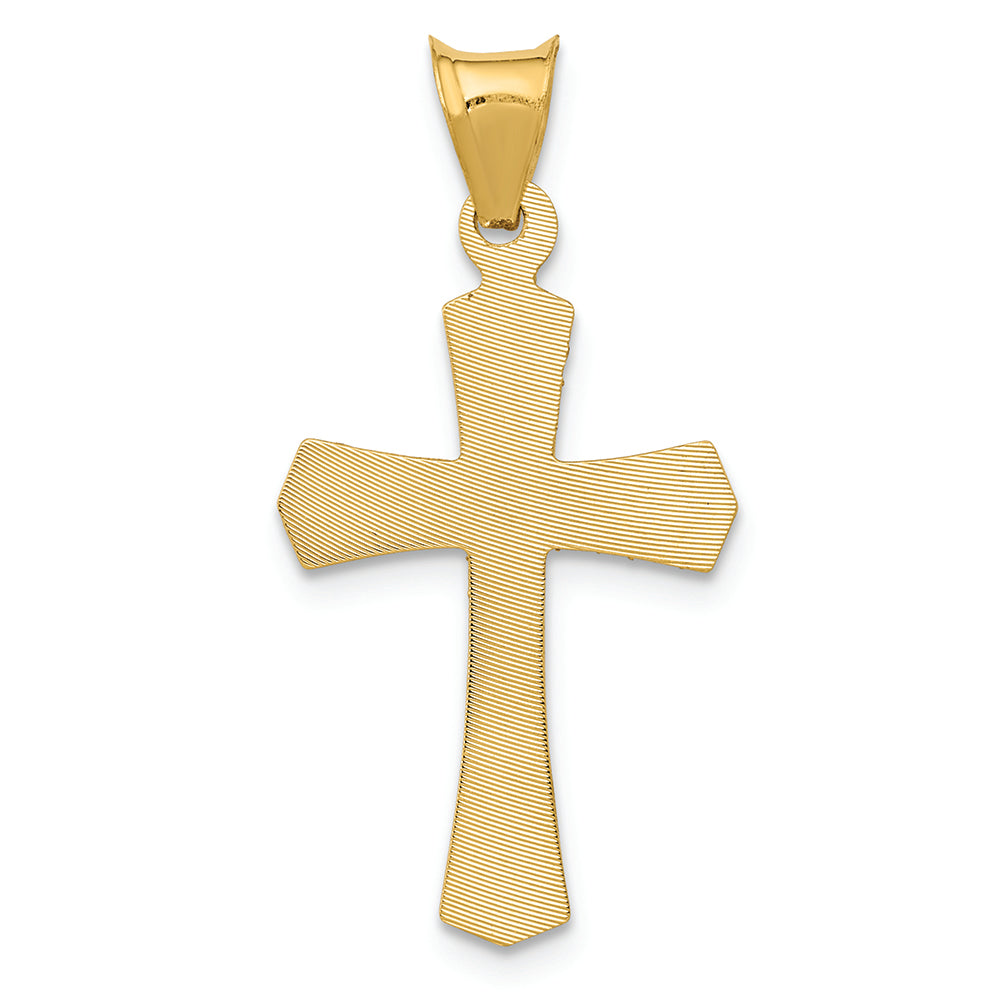 FJC Finejewelers 14k Yellow Gold Polished Satin And Bright Cut Crucifix Charm