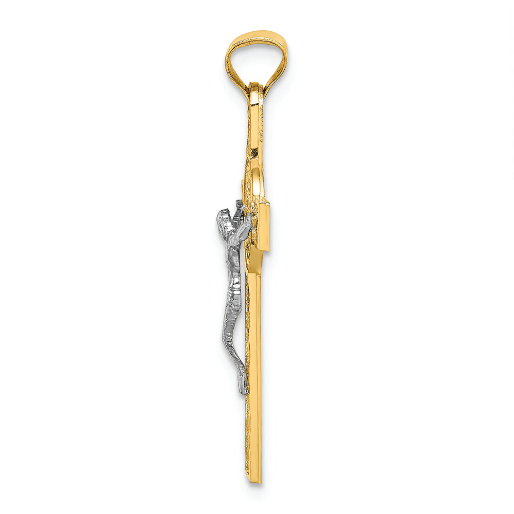 FJC Finejewelers 14k Two-tone Gold St. Benedict Medal Crucifix Cross Charm