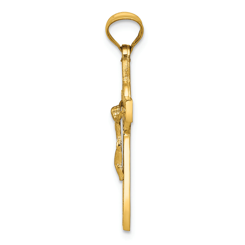 FJC Finejewelers 14k Two-tone Gold St. Benedict Medal Crucifix Cross Charm