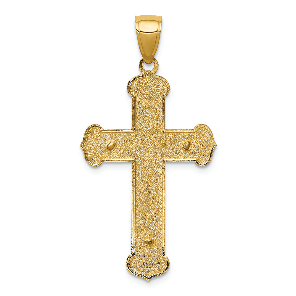 FJC Finejewelers 14k Yellow Gold Polished  Crucifix with Jesus On Engraved Cross Charm
