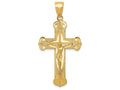 FJC Finejewelers 14k Yellow Gold Polished  Crucifix with Jesus On Engraved Cross Charm