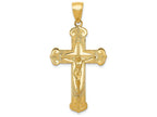 FJC Finejewelers 14k Yellow Gold Polished  Crucifix with Jesus On Engraved Cross Charm