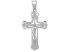 FJC Finejewelers 14k White Gold Crucifix Jesus On Engraved Cross Charm