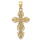 FJC Finejewelers 14k Yellow Gold Polished Crucifix with Lace Trim Charm