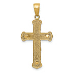 FJC Finejewelers 14k Yellow Gold Polished Textured Crucifix with Jesus On Engraved Cross Charm