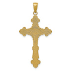 FJC Finejewelers 14k Yellow Gold Polished Textured Inri Crucifix Fleur De Lis Charm