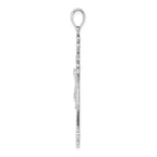FJC Finejewelers 14k White Gold White Crucifix with Scalloped Edges Charm
