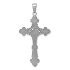 FJC Finejewelers 14k White Gold White Crucifix with Scalloped Edges Charm